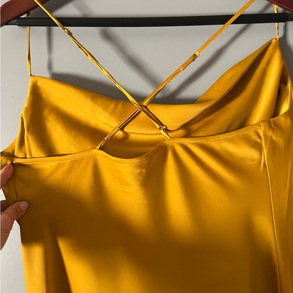 Banana Republic Yellow Sheath Maxi Dress Cowl Neck Sleeveless - Picture 4 of 6